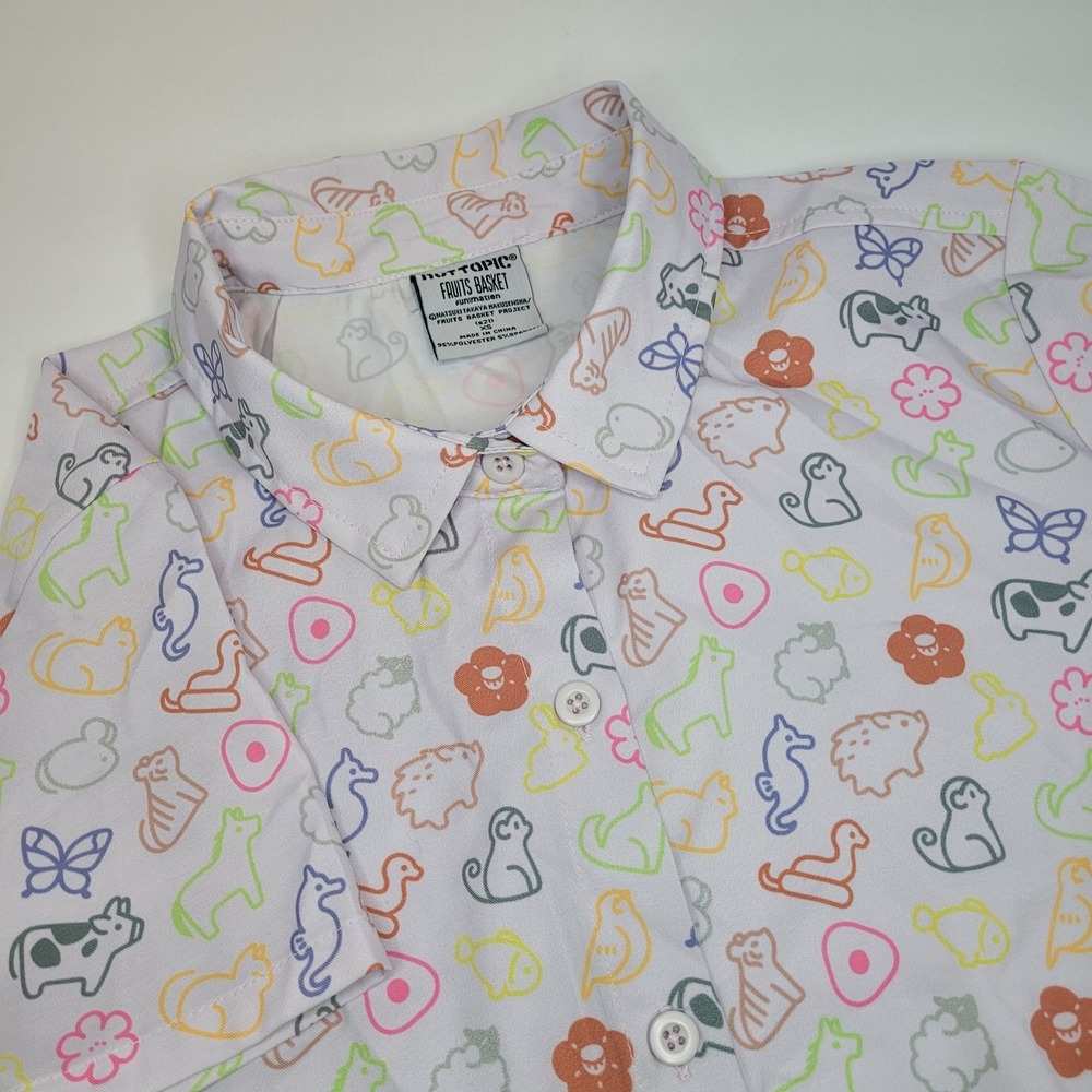 Hot Topic Fruits Basket Button Up Shirt Women's XS Anime Natsuki Takaya Zodiac
